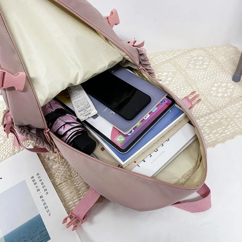 Korean Style Campus Backpack for Girls - Lightweight Laptop Bag