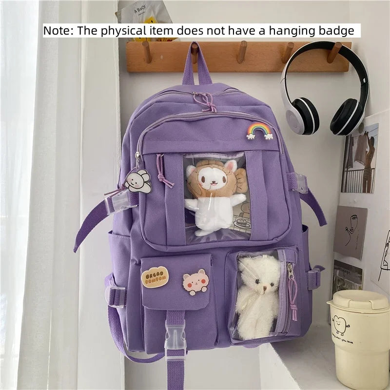 Korean Style Campus Backpack for Girls - Lightweight Laptop Bag
