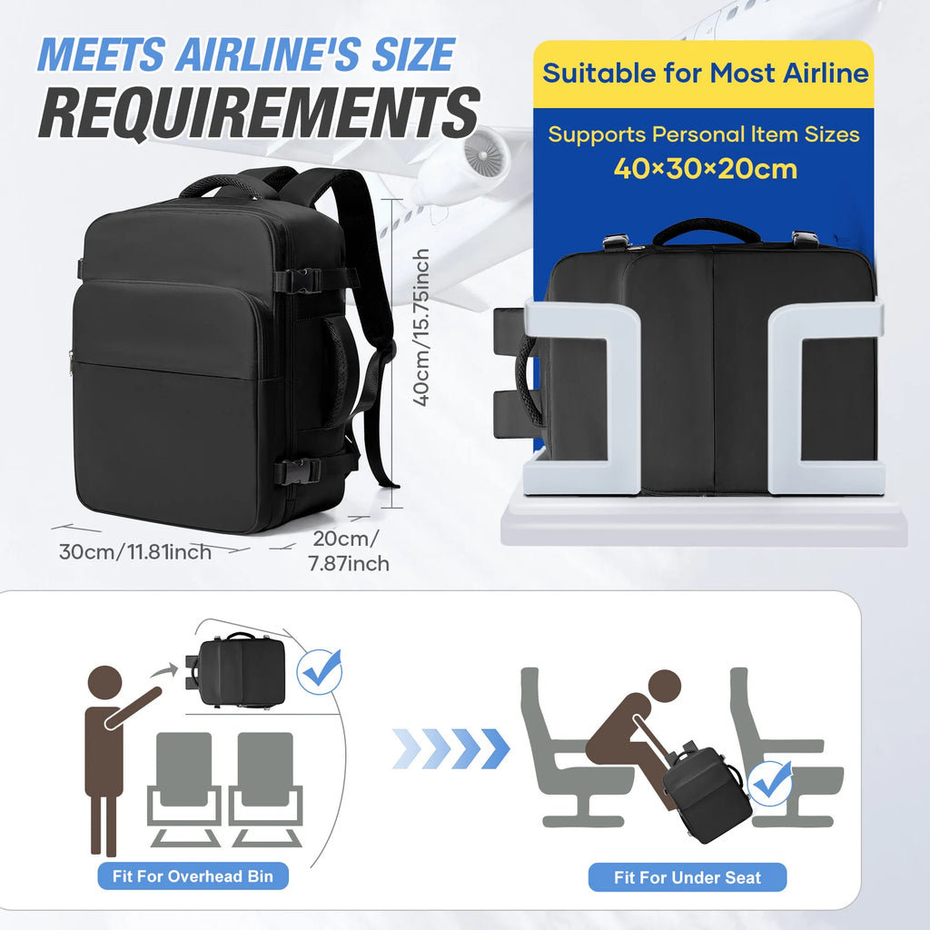 Laptop Cabin Backpack 40x30x20 – Airline Approved Travel & Business Bag