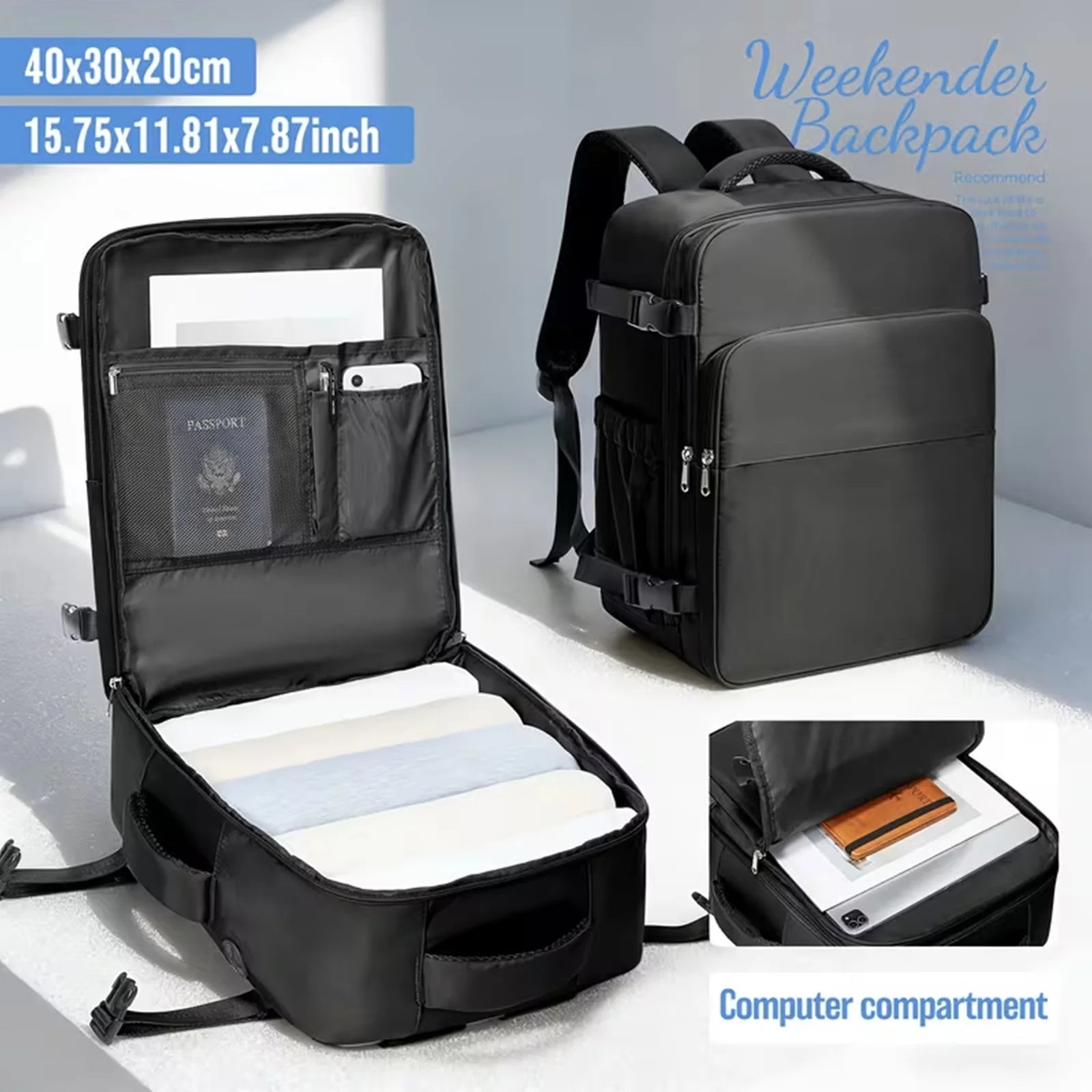 Laptop Cabin Backpack 40x30x20 – Airline Approved Travel & Business Bag
