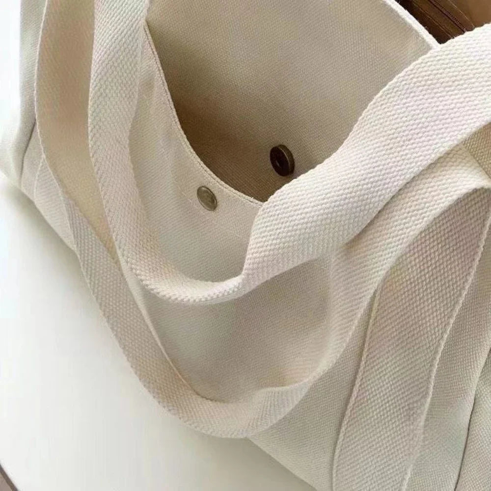 Large Capacity Canvas Tote Bag – College Style Work & Shopping Shoulder Bag