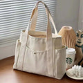 Large Capacity Canvas Tote Bag – College Style Work & Shopping Shoulder Bag