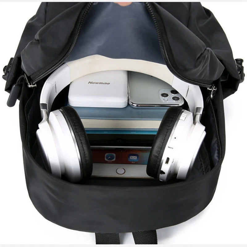 Men's Canvas Waterproof Backpack - Small Travel & School Bag