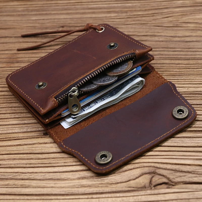 Men's Genuine Leather Wallet with Zipper Coin Pocket
