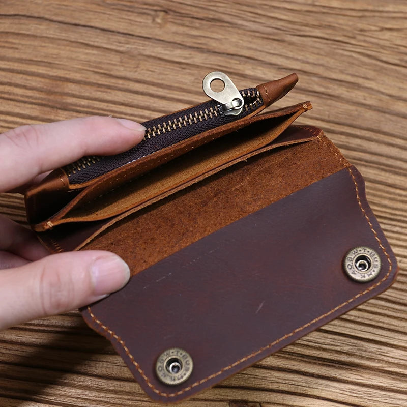 Men's Genuine Leather Wallet with Zipper Coin Pocket