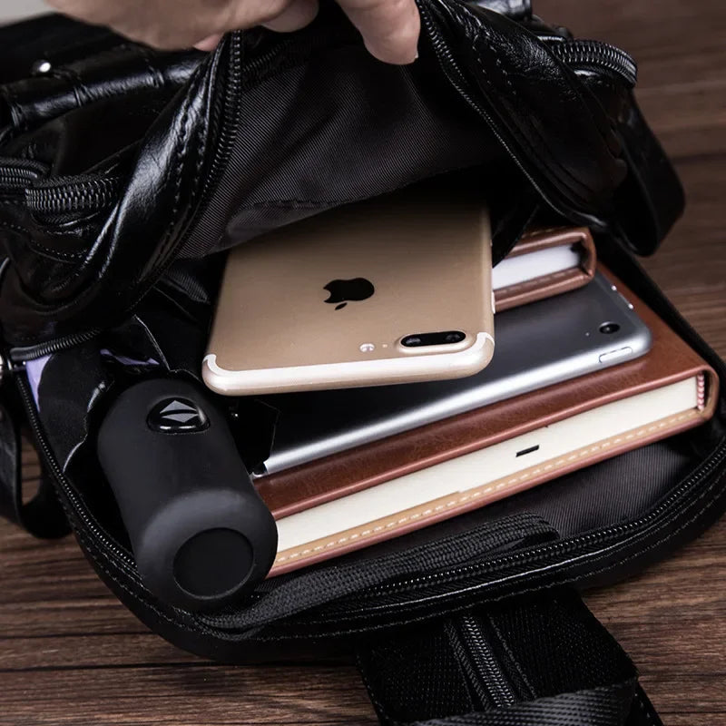 Men’s PU Leather Crossbody Chest Bag – Lightweight Multi-Function Sling Backpack