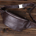 Men’s Top-Grain Leather Chest Bag – Crossbody Waist Pack with Phone Pocket