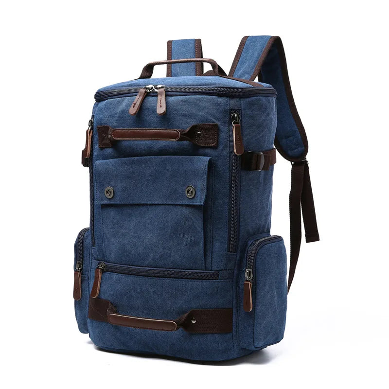 Men's Vintage Canvas Backpack - Large Capacity Travel & Laptop Bag