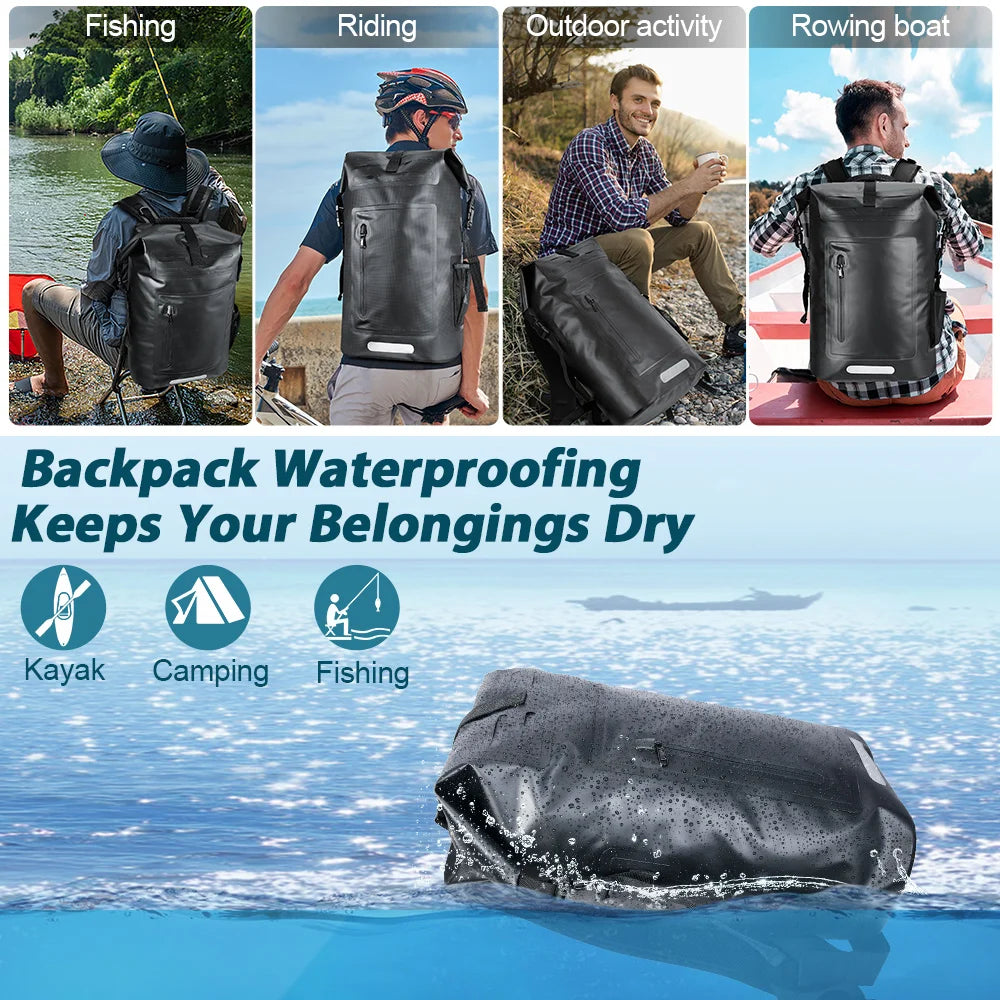 NEWBOLER 35L Waterproof Dry Backpack – Large Capacity Swimming & Beach Bag