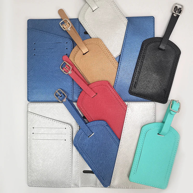 Personalized Leather Passport Cover & Luggage Tag Set – Luxury Travel Gift Box