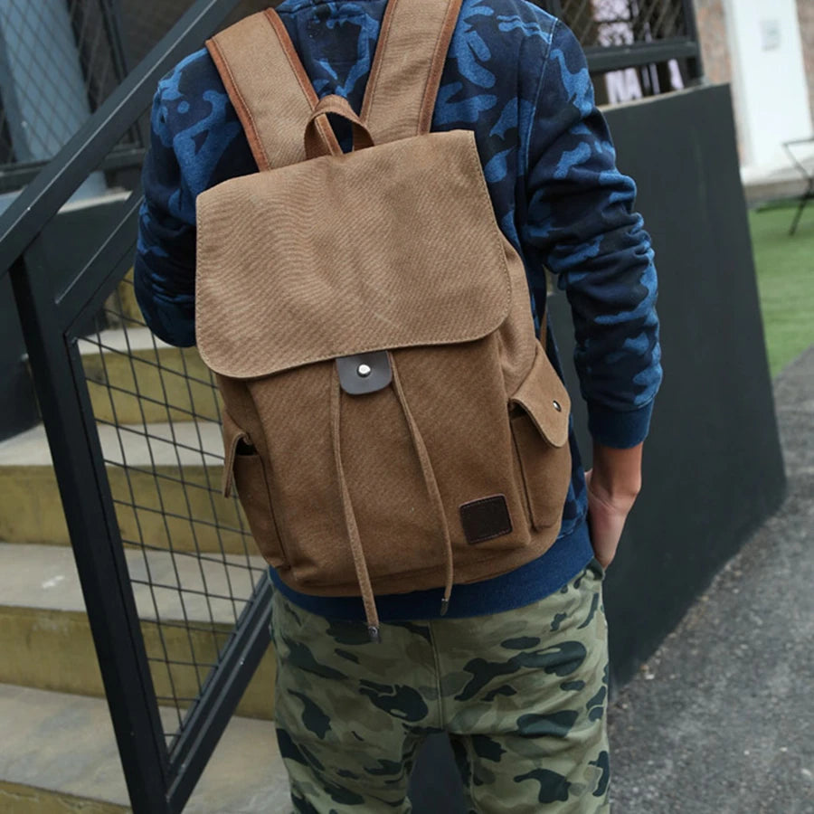 Premium Canvas Backpack - Large Capacity School & Travel Rucksack