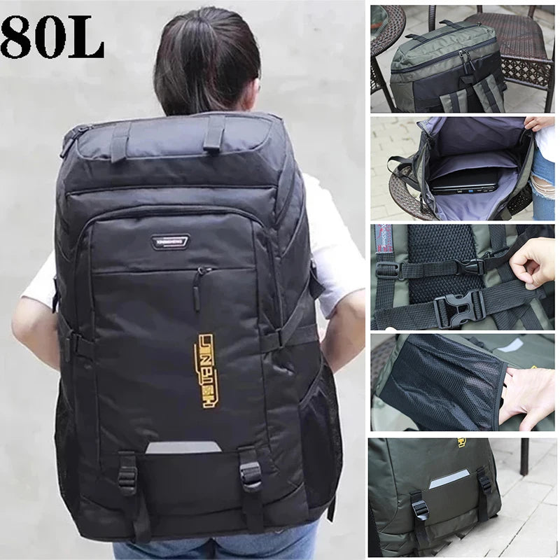 Premium Outdoor Hiking Backpack - 50L/80L Capacity for Travel & Camping