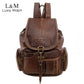 Vintage PU Leather Drawstring Backpack for Women & Teens