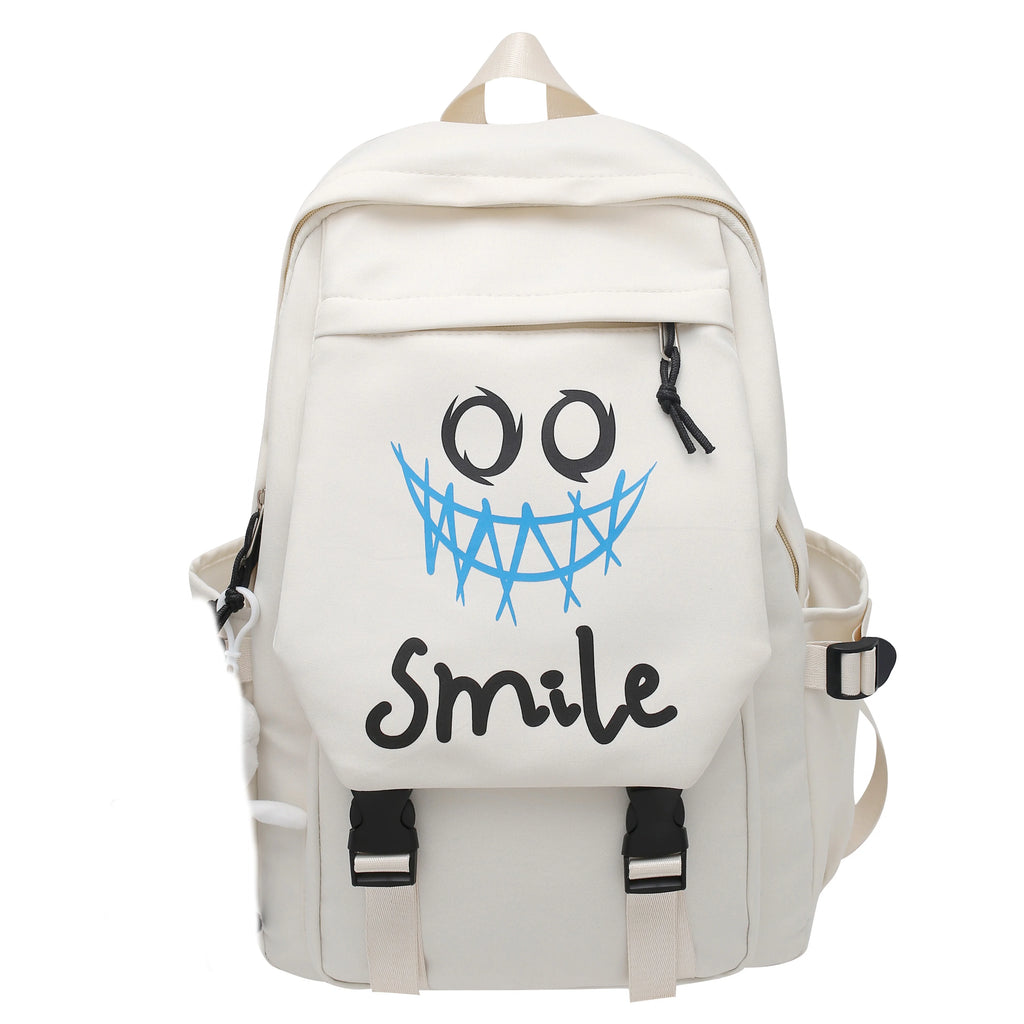 Nylon School Backpack - Large Capacity Student Bookbag with Front Pocket