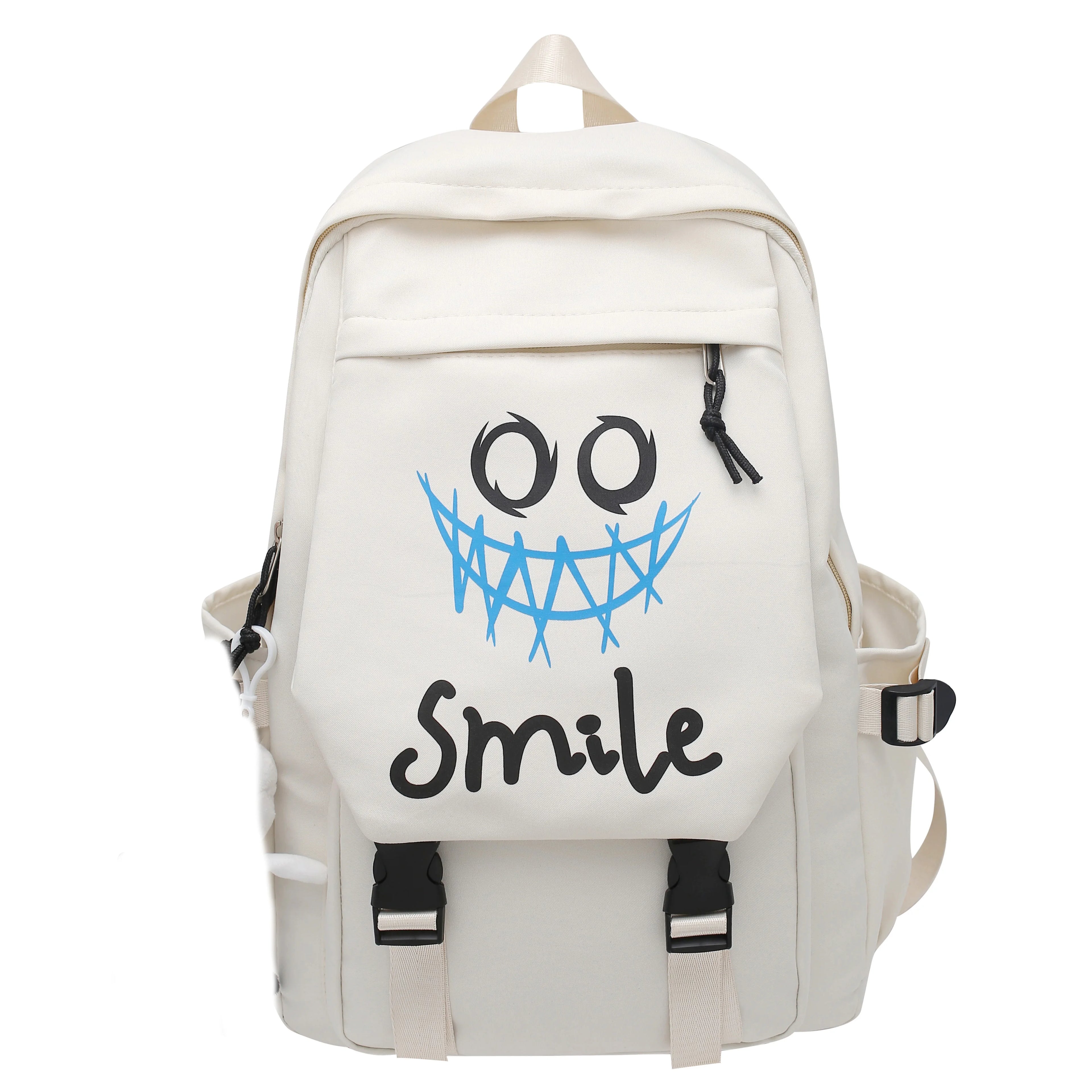 Nylon School Backpack - Large Capacity Student Bookbag with Front Pocket