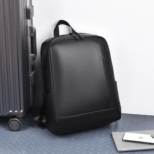 Professional 14-Inch Business Laptop Backpack - Waterproof PU Leather