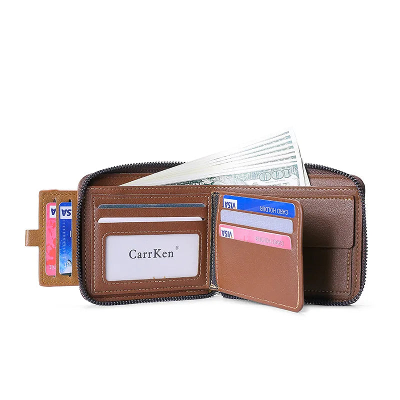 Men's RFID Blocking Trifold Wallet with ID Window