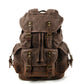 Canvas Leather Travel Backpack - 20-35L Large Capacity Outdoor Bag