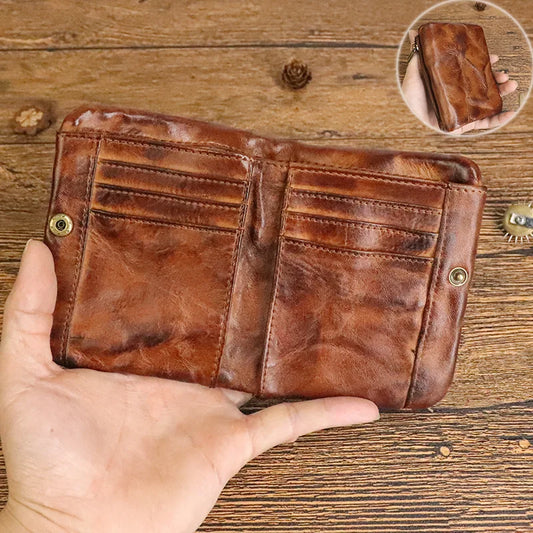 Men's Vintage Genuine Leather Wallet with Coin Pocket