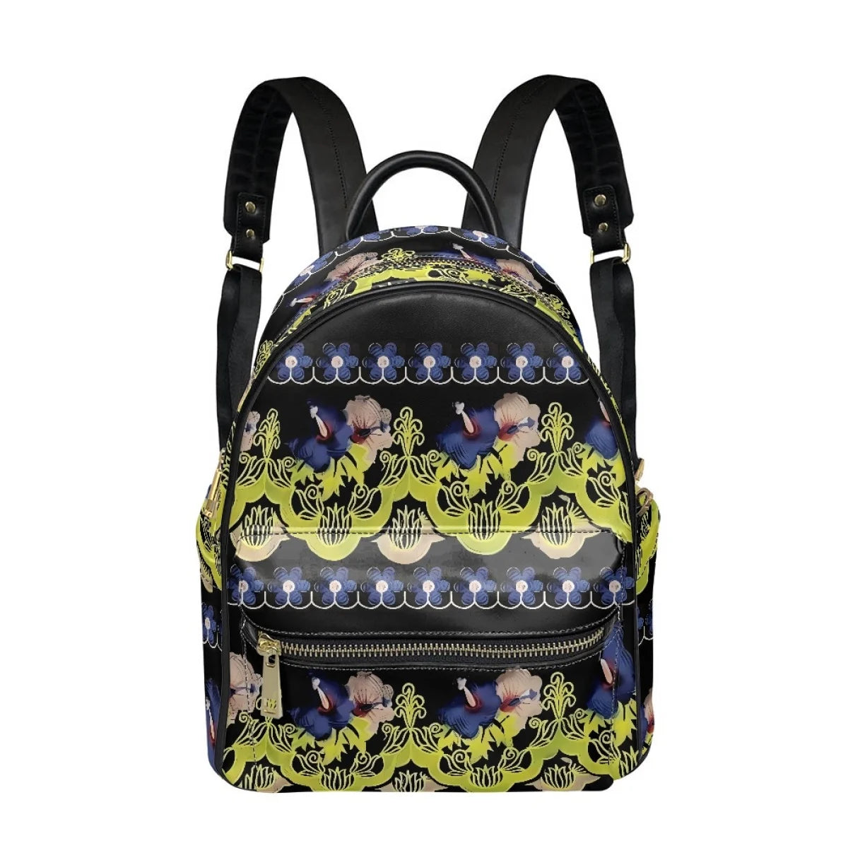 Polynesian Tribal Floral Backpack - Women's PU Leather Backpack