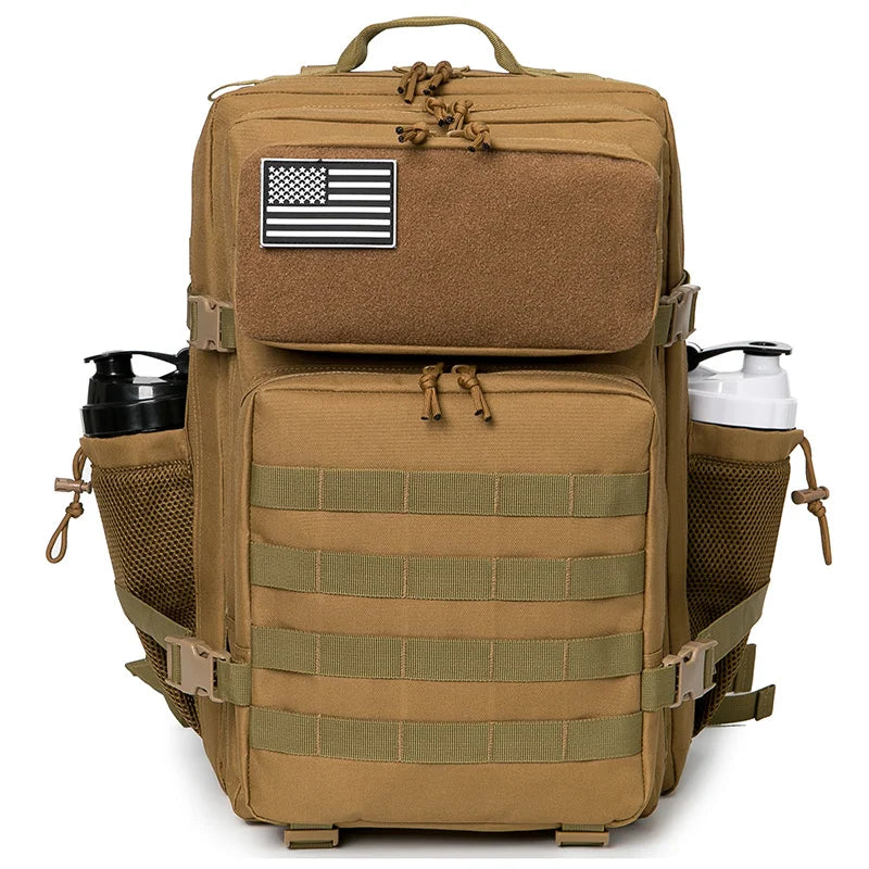 45L Tactical Military Backpack with MOLLE System - Outdoor Hiking & Survival Rucksack