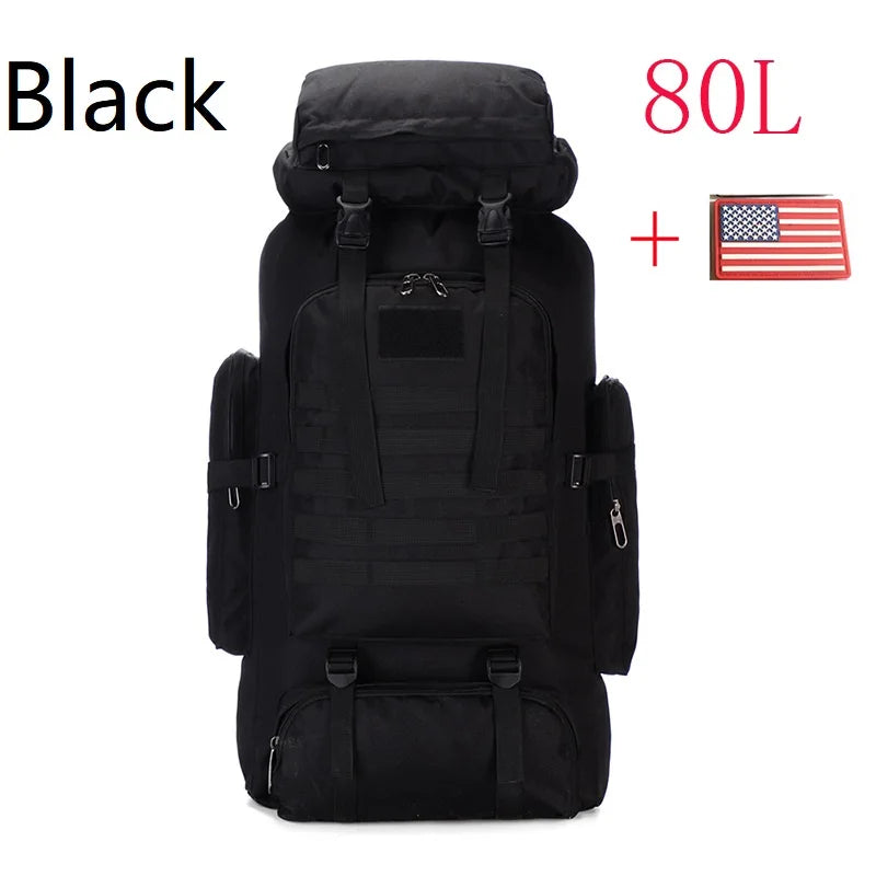 Premium 80L-100L Expandable Hiking Backpack - Tactical Mountaineering Pack for Outdoor Adventures