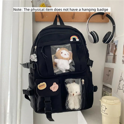 Korean Style Campus Backpack for Girls - Lightweight Laptop Bag