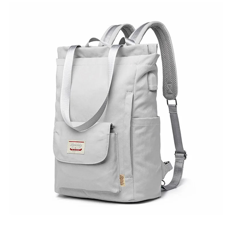Women's Waterproof Laptop Backpack - 13-15.6 Inch Korean Fashion Oxford Canvas USB College Bag
