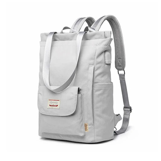 Women's Waterproof Laptop Backpack - 13-15.6 Inch Korean Fashion Oxford Canvas USB College Bag