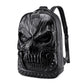3D Skull Leather Backpack - Large Capacity Travel & Laptop Bag