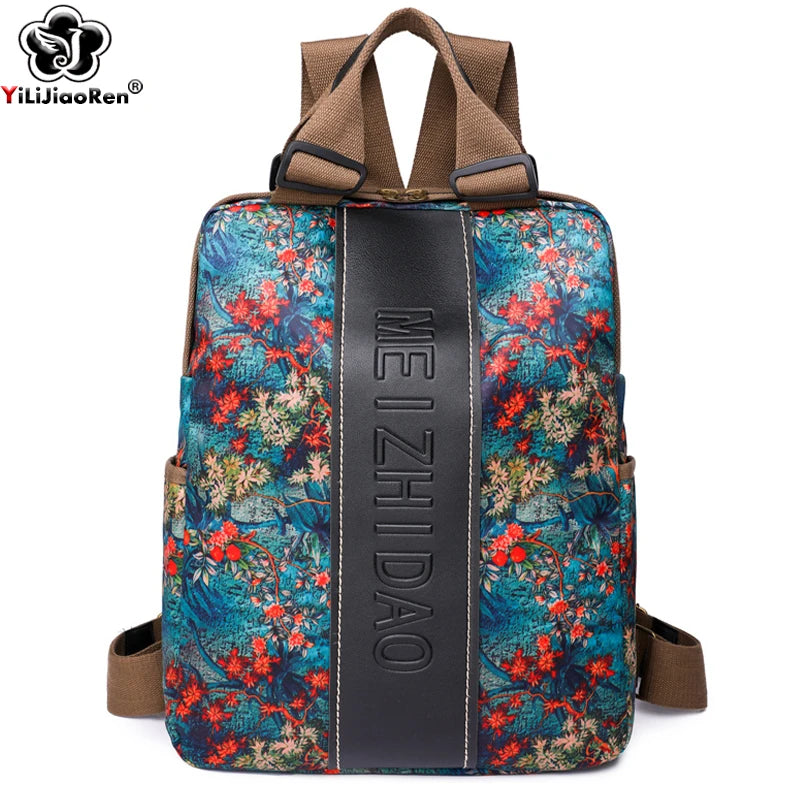 Women's Canvas Designer Backpack - Large Travel & School Rucksack