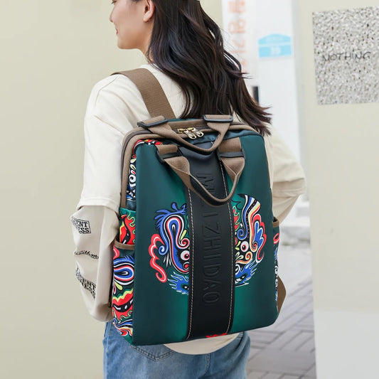 Women's Canvas Designer Backpack - Large Travel & School Rucksack