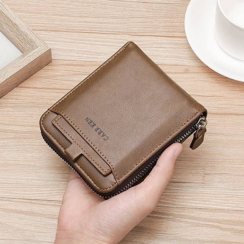 Men's RFID Blocking Trifold Wallet with ID Window