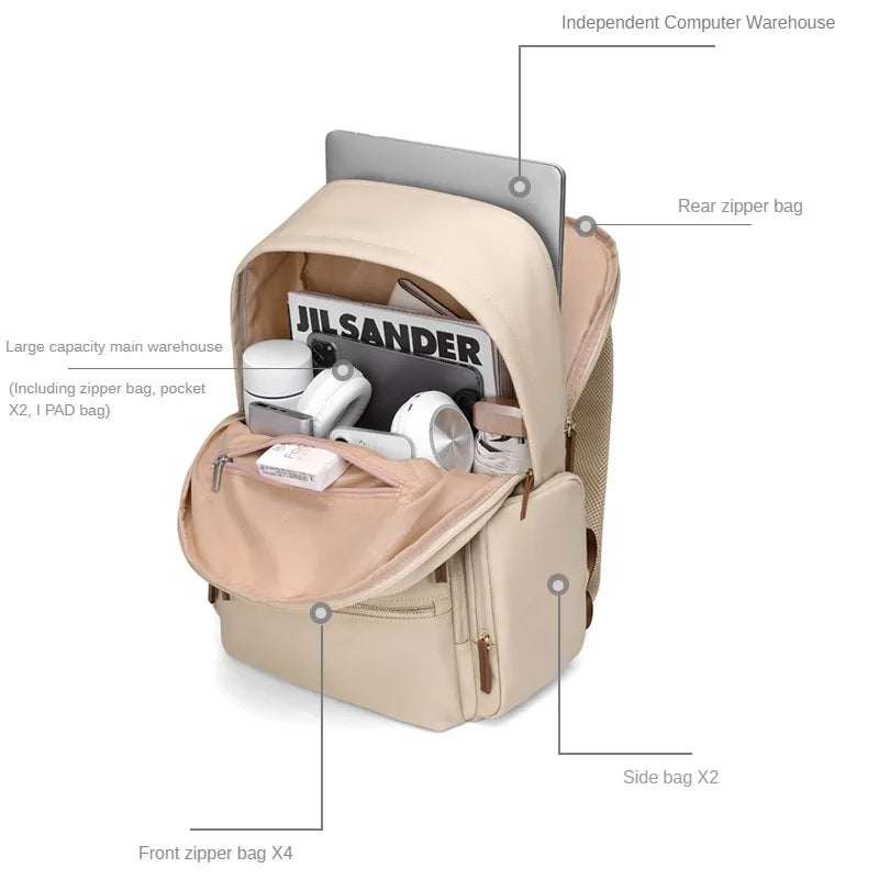 GOLF MADAM Women's 15.6" Laptop Backpack - Nylon Travel & School Bag