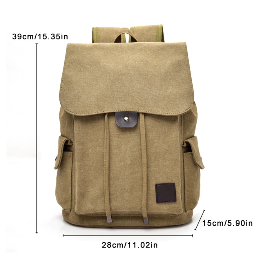 Premium Canvas Backpack - Large Capacity School & Travel Rucksack