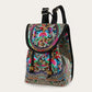 Handmade Embroidered Canvas Backpack for Women - Large Capacity Travel Rucksack