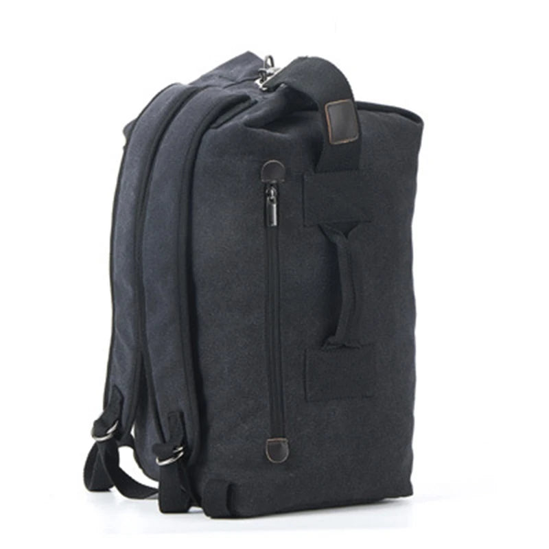 Large Canvas Travel Backpack - Tactical Military Style Rucksack for Men & Women
