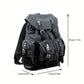Canvas Leather Travel Backpack - 20-35L Large Capacity Outdoor Bag