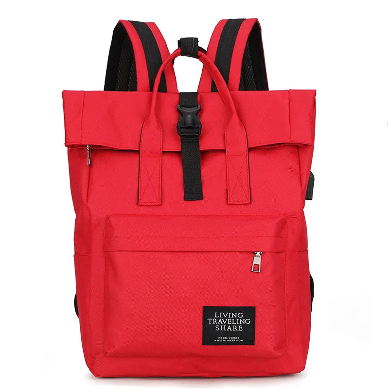 Women's Oxford Backpack - Multi-Pocket School & Laptop Bag