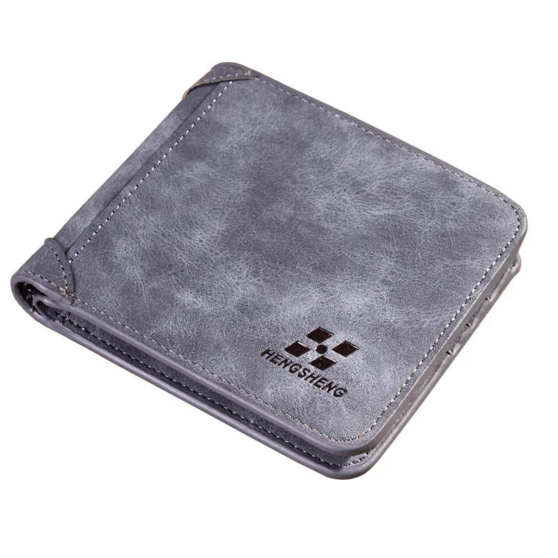 Men's Slim Bifold Wallet - Premium PU Leather Multi-Card Holder