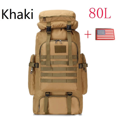 Premium 80L-100L Expandable Hiking Backpack - Tactical Mountaineering Pack for Outdoor Adventures