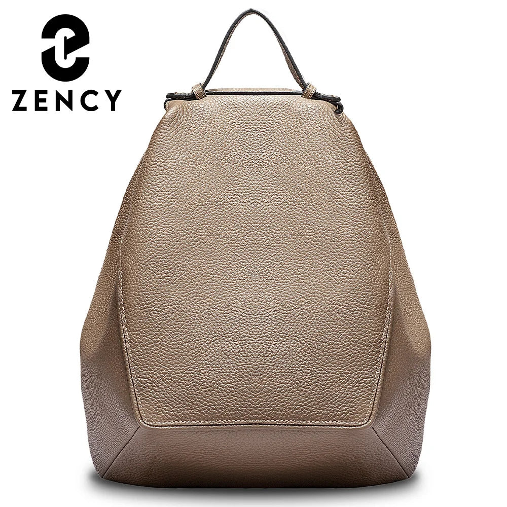 ZENCY Women's Genuine Leather Backpack - Classic Vintage Style