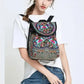 Handmade Embroidered Canvas Backpack for Women - Large Capacity Travel Rucksack
