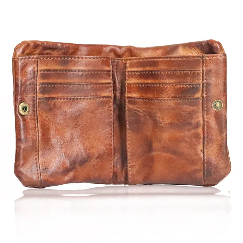 Men's Vintage Genuine Leather Wallet with Coin Pocket