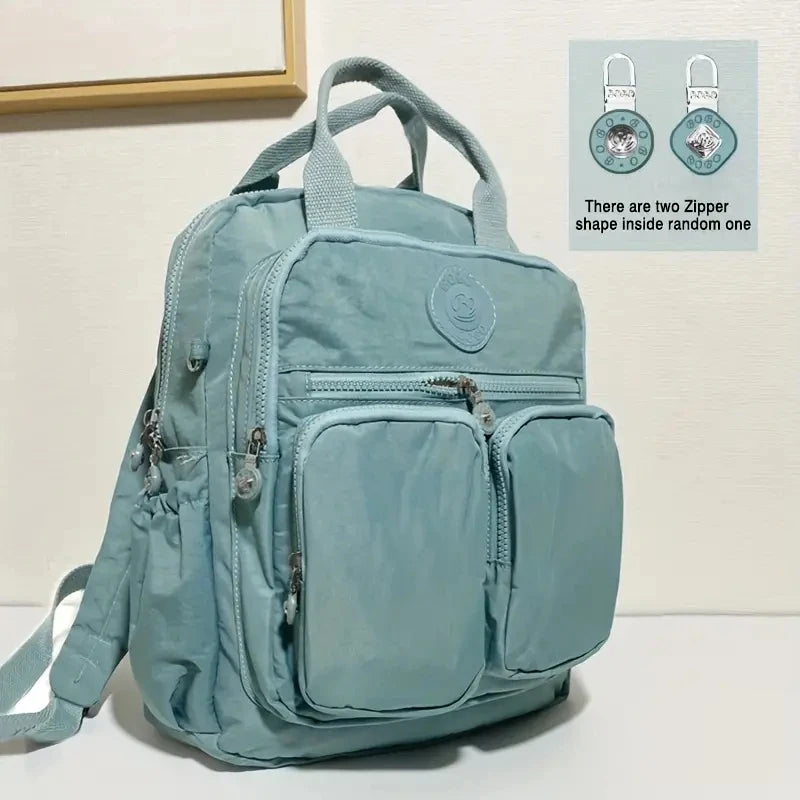 Women's Waterproof Nylon Travel Backpack - Multi-Pocket Laptop Bag