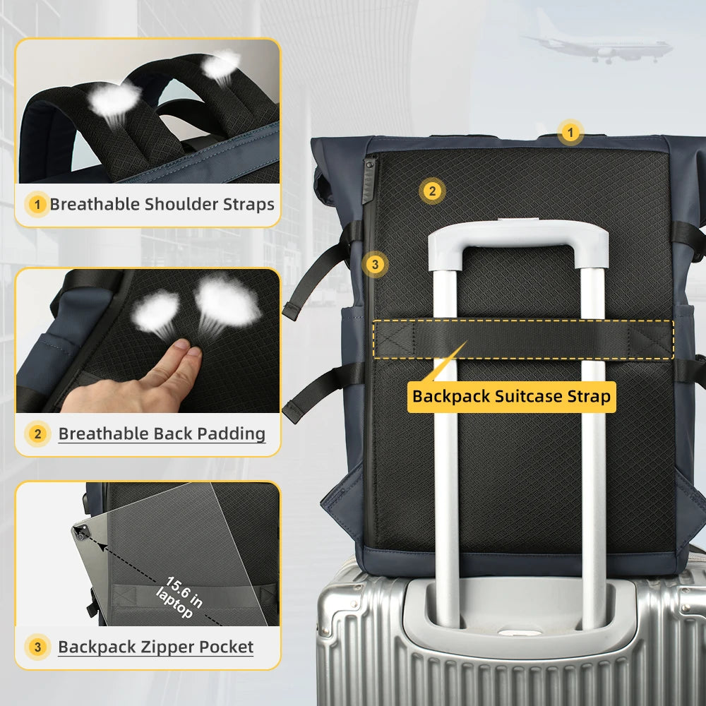 HK 15.6" Anti-Theft Laptop Backpack with USB Charging Port