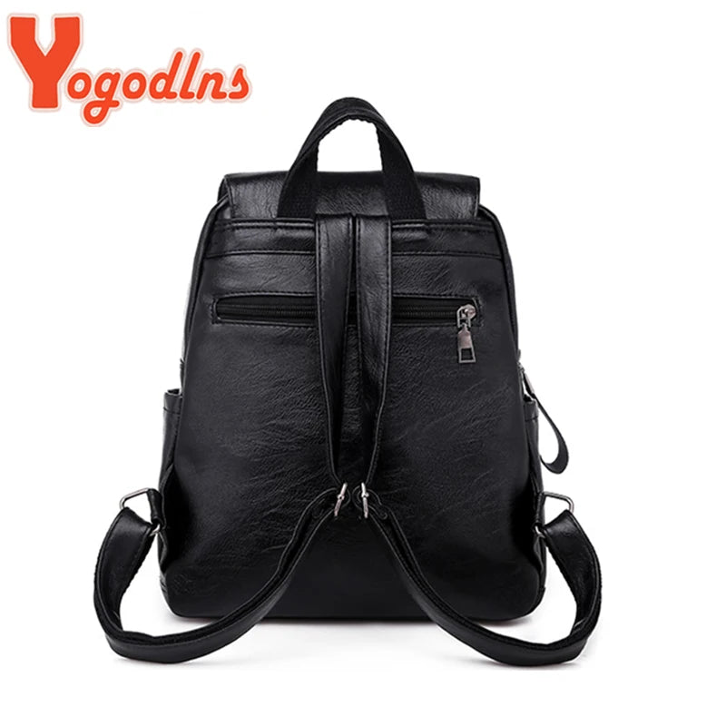 Women's Luxury PU Leather Backpack - Large Capacity Travel & Business Bag