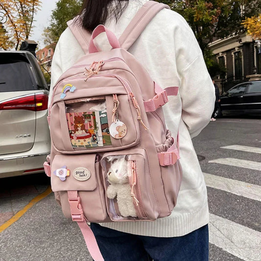 Korean Style Campus Backpack for Girls - Lightweight Laptop Bag