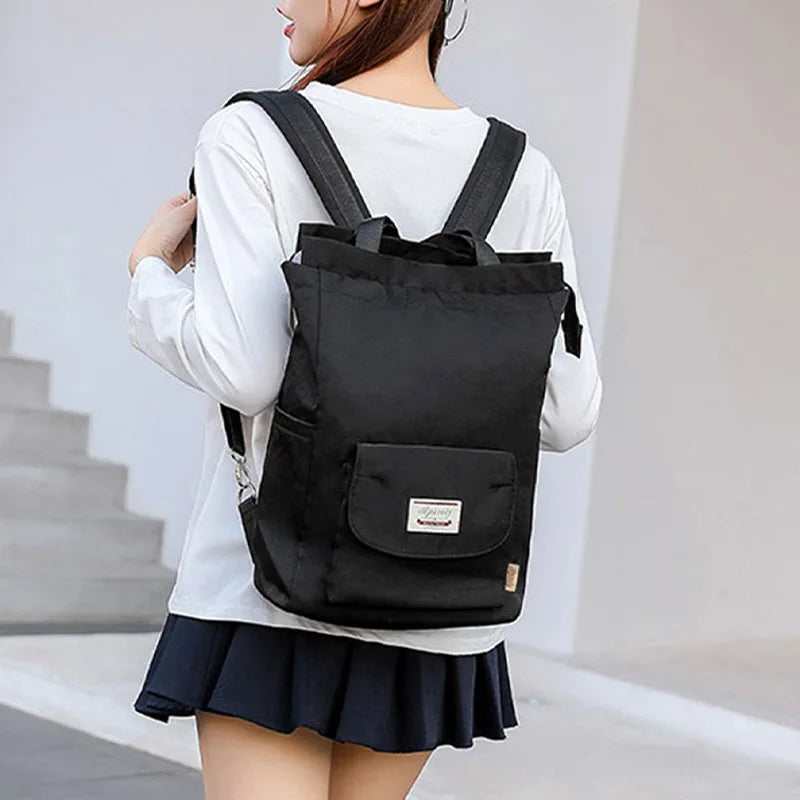 Women's Waterproof Laptop Backpack - 13-15.6 Inch Korean Fashion Oxford Canvas USB College Bag