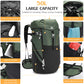 TOMSHOO 50L Waterproof Mountain Backpack - Tactical Outdoor Hiking Pack
